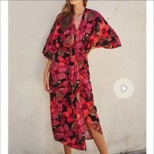 Dress Forum Mariah Floral Midi Dress Medium Sunset Botanic NEW NWT